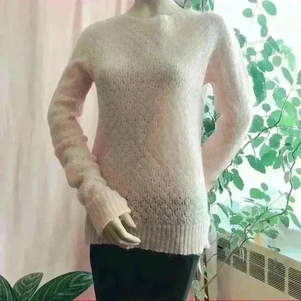 Pointelle Mohair  Sweater Elsamanda NWOT